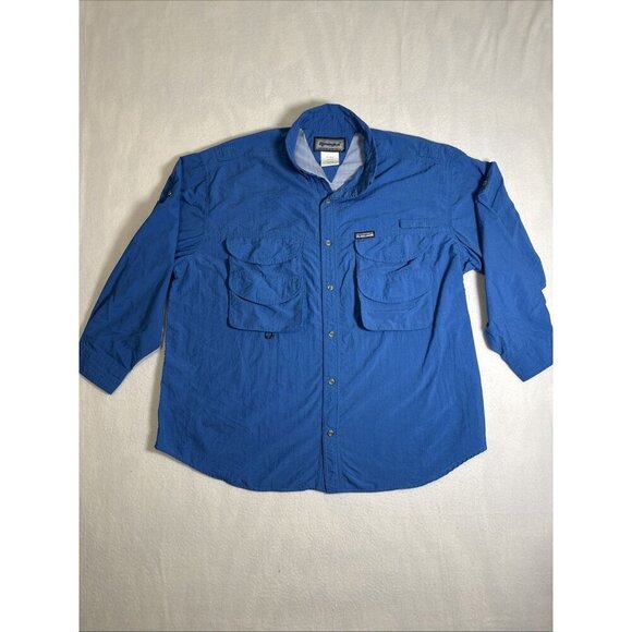 Remington Shirt Mens XXL 2XL Blue Vented Back Roll Tab Outdoor - Picture 7 of 10